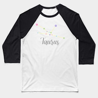 Taurus Zodiac Constellation in Pastels Baseball T-Shirt